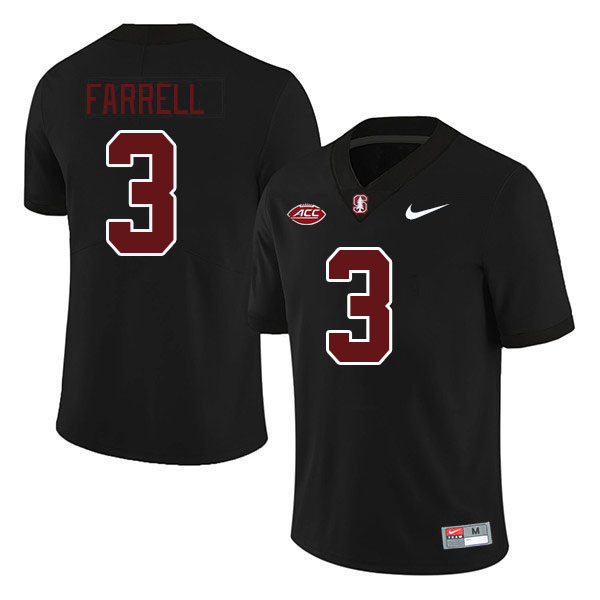 Men #3 Bryce Farrell Stanford Cardinal 2024 ACC Conference College Football Jerseys Stitched-Black